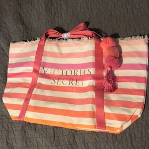 NWT Striped Pink Beach Tote Bag